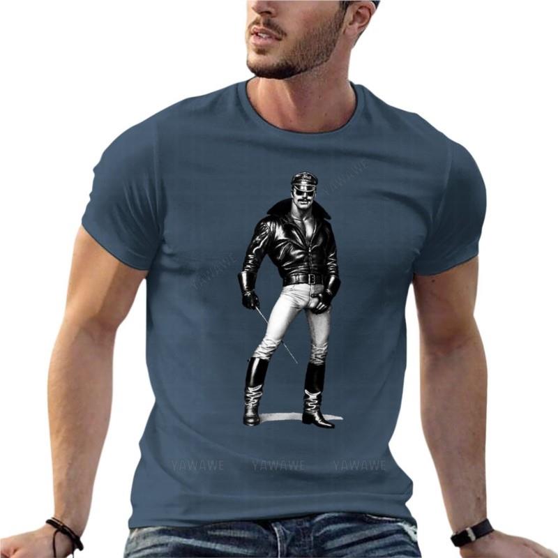 Gay Cop Toy Boy Tom Of Finland Leather Oversized TShirt Summer Unisex Clothes Cotton Streetwear Big Size Tops Tee