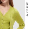 ELLASSAY Women's Elegant V-Neck Wool Knit Sweater