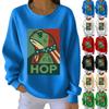 Women's Loose Comfortable Casual And Fashionable Round Neck Pattern Long Sleeved Sweatshirt