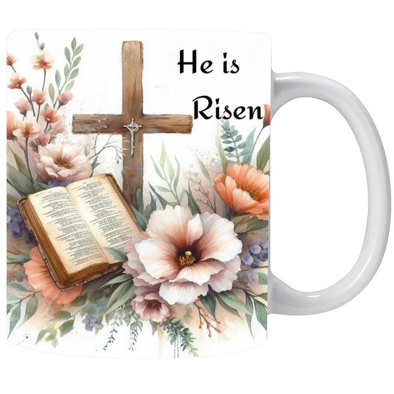 3D Cross Ceramic Coffee Mug Tea Mug New Hope Sunshine