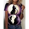 XXS-6XL Plus Size Women's T Shirt Cartoon Cat Animal 3d Print Oversized Short Sleeve Tops Tees Summer Casual Street Pullover