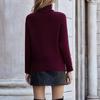 IHUASU Женский осенне-зимний трикотаж, свободный, большого размера, однотонный, с высоким воротом, модный свитер