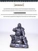 Chinese-Style Martial God Guan Yu Figure: Handmade Natural Rust Desktop Ornament for Living Room or Study