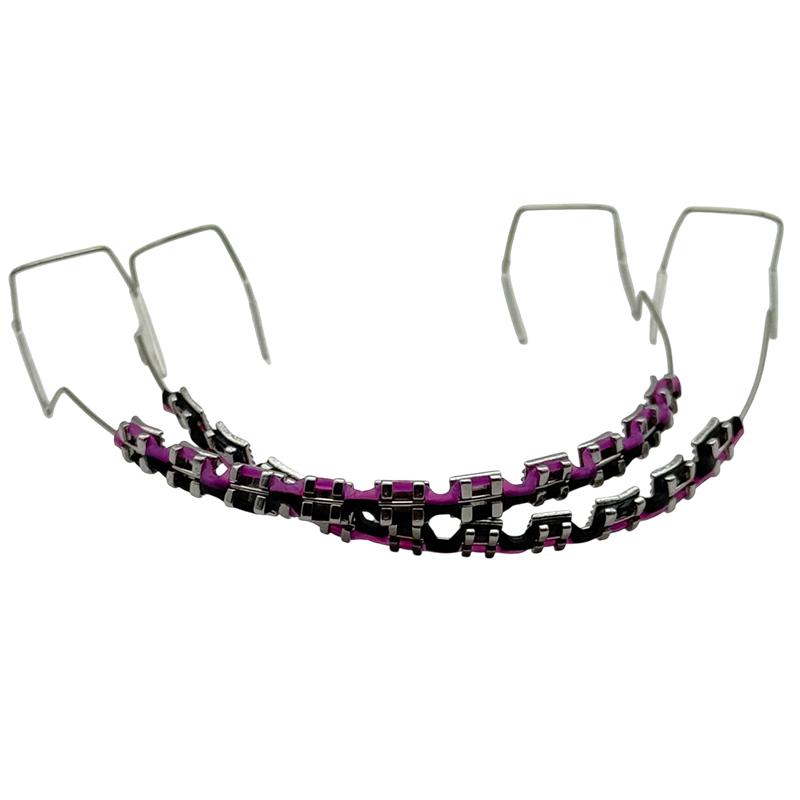 1 пара поддельных брекетов, цветные брекеты для зубов, временные металлические дуги, металлические брекеты, ортодонтические лигатурные резинки, стоматологические