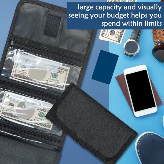Складной кошелек с 6 карманами на молнии, водонепроницаемая портативная сумка для хранения денежных средств, билетов, денег для отпуска, сумка для покупок