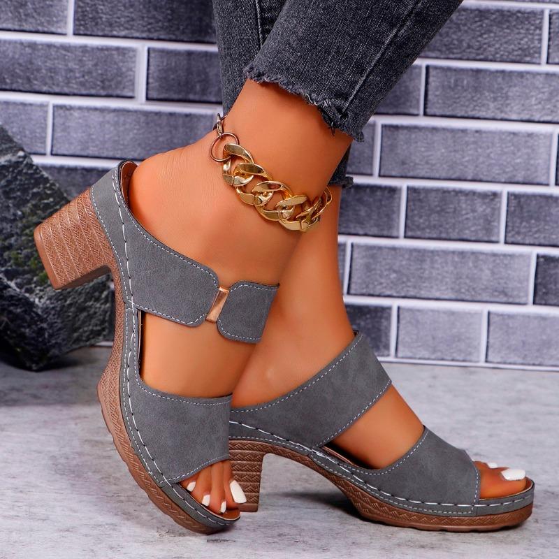 Fashion Plus Size Women's Shoes New 2024 Slippers Summer Sandals Women's Casual Women's Drags Breathable Sandals High Heels Block Heels