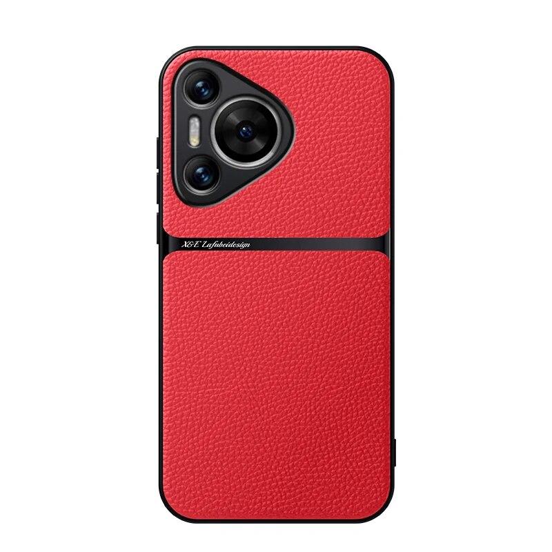 Автомобильный магнитный чехол для телефона Huawei Pura 70 Pro 5G с кожаной текстурой, силиконовая защита, противоударная задняя крышка для Pura 70 Pro Plus
