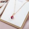Kinel Red Natural Zircon Elegant Necklace for Women