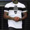 Летний топ с круглым вырезом и 3D-принтом короля, модная повседневная мужская футболка с коротким рукавом