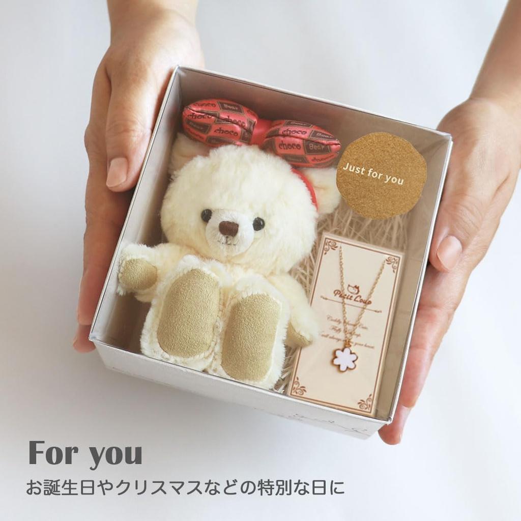 Petit Luu Ribbon Moco Flower Necklace Gift & (Biscuit Normal)