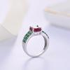 Beautiful Precious Natural Rubies Paired with Green Emerald Rings Luxury Weddings & Anniversaries Gift for Women