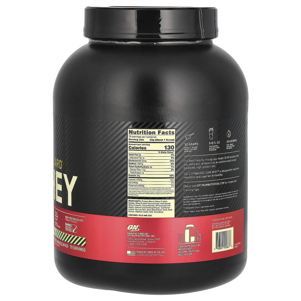 Optimum Nutrition, Gold Standard 100% Whey, Chocolate Mint, 4.94 lbs (2.24 kg)