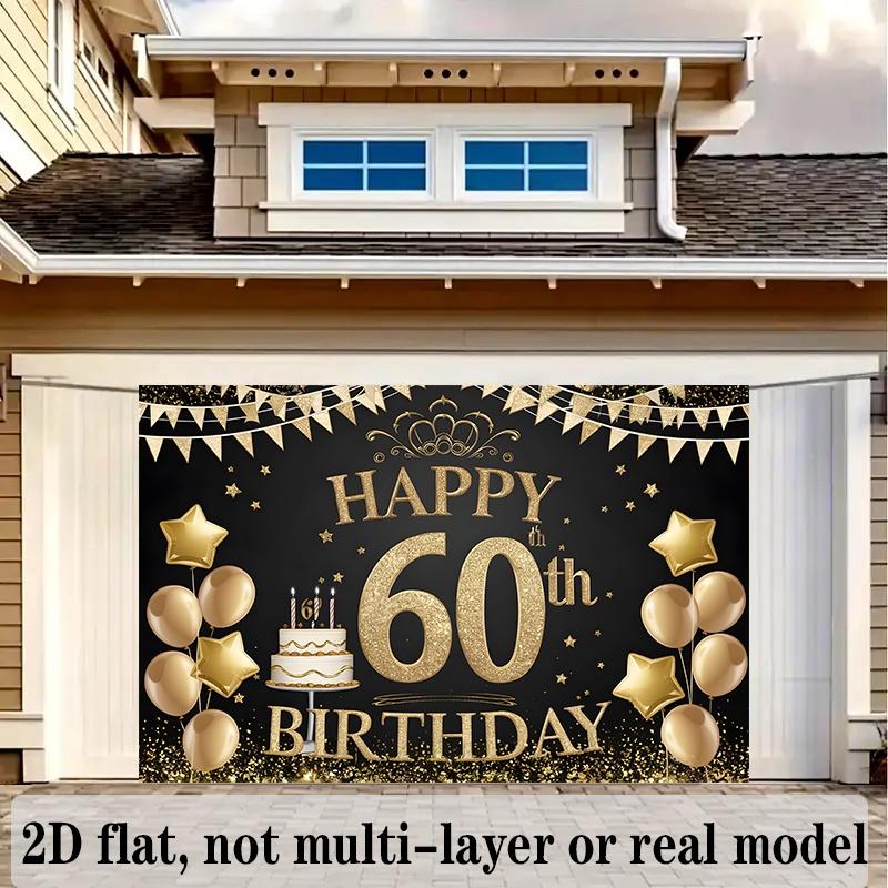 Party Backdrop 60Th Birthday Christmas Flat Event Photo Background Birthday Party Decor