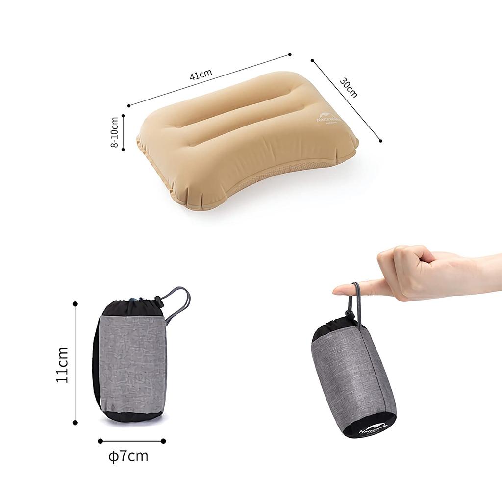 Подушка Naturehike Air, поясничная подушка, сверхлегкая, компактная, складная портативная подушка с сумкой для хранения, воздушная подушка, дорожная подушка, хлопковая дорожная подушка