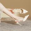 Pointed sandals women's fashion Huizhou women's shoes genuine leather spring women's high heels women's shoes 2025 spring and summer shoes
