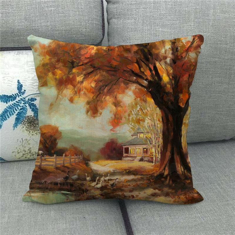 Environmental Protection Advertising Illustrations Digital Printing Short Plush Pillow Covers For Car Sofa Office Cushion Cover
