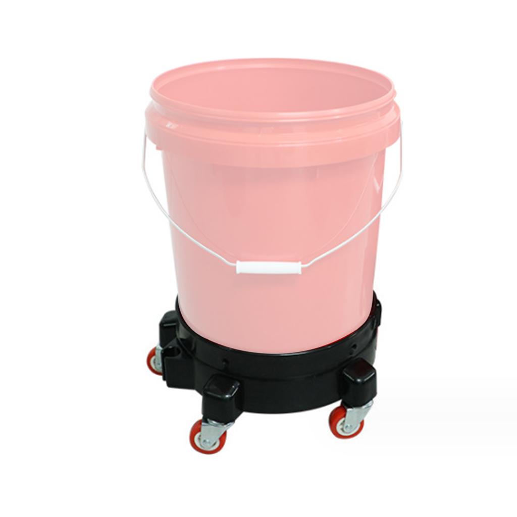 Rolling Bucket Dolly for Car Washing, Easy Push Drum Dolly with 5 Swivel Casters, Black