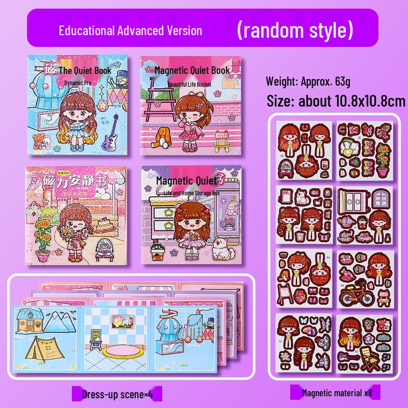 Cute Cartoon Dress-Up Sticker Book for Girls: Kindergarten Gift & Teen Decompression Activity