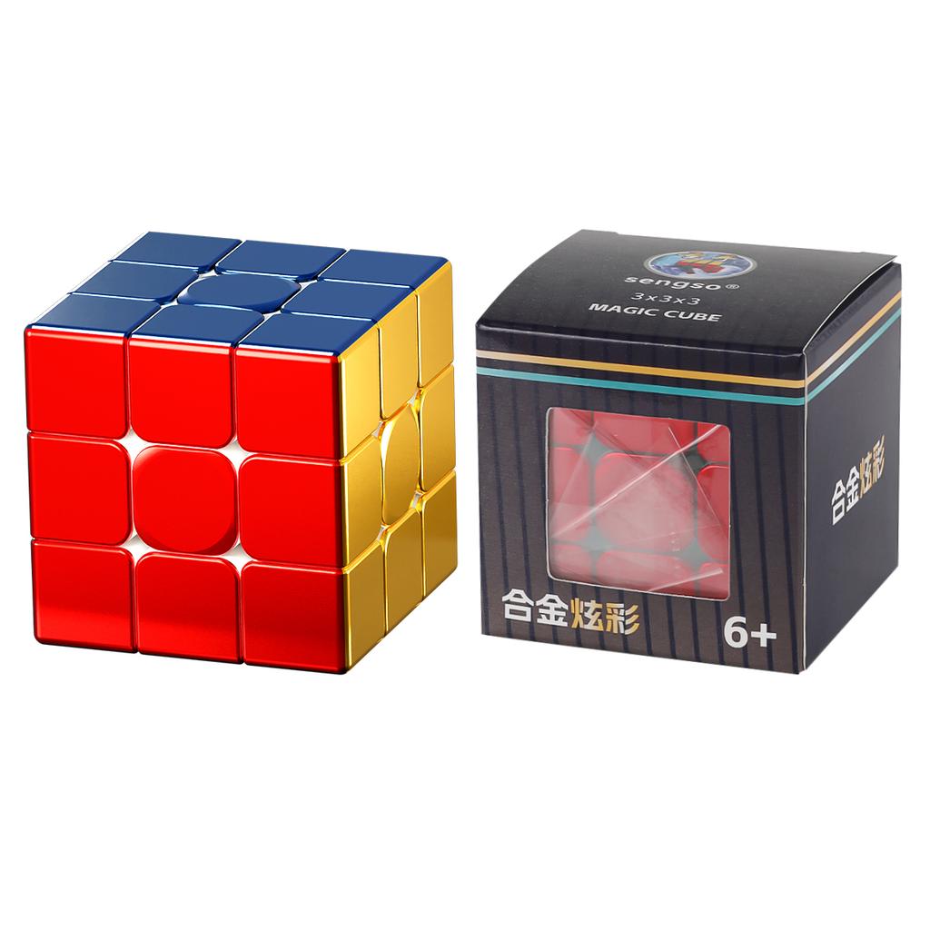 Sengso Металлическая скоростная головоломка 3x3x3 Сплав Цвет Фантом Без наклеек Магнитный кубик Рубика Профессиональные соревнования Детские развивающие игрушки