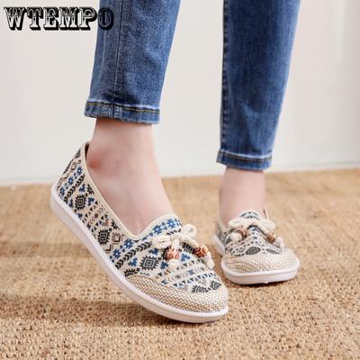 Туфли из старой пекинской ткани. Женские летние туфли без шнуровки на сетке. Мягкая подошва. Дышащая обувь для мам. Одиночная обувь среднего и пожилого возраста.