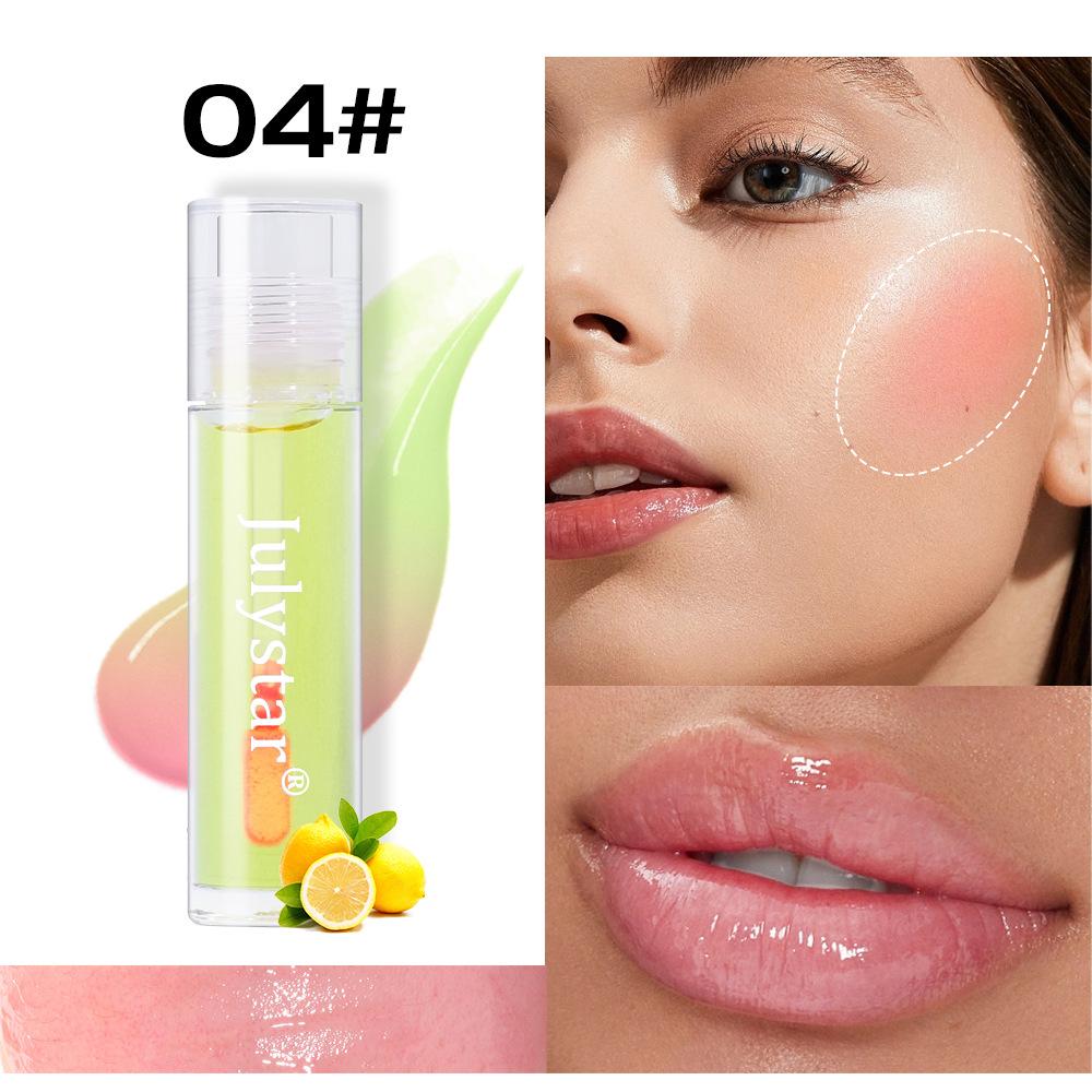 Жидкое масло для губ с фруктовым вкусом Матовая помада-румяна Теплые губы и щеки
