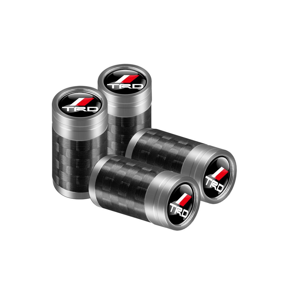 LEKR1 4Pcs Car Decoration 4D Carbon Fiber Wheel Tire Dust Cap For Toyota GR Sport Gazoo Racing Yaris 86 Corolla Hilux Supra C-HR TRD