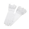 Women Bridal Elegant Wedding Short Gloves Mesh Satin Beaded Pearl Gloves Evening Dress Accessories
