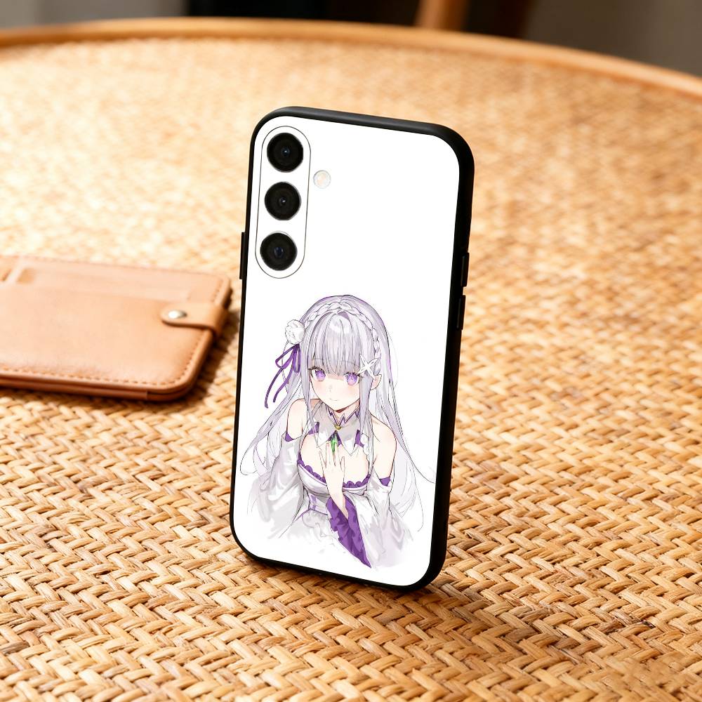 Re Zero Рем Эмилия Чехол для телефона для Samsung A73, A21s, A22, A31, A32, A52, A53, A71, A80, Мягкий черный корпус
