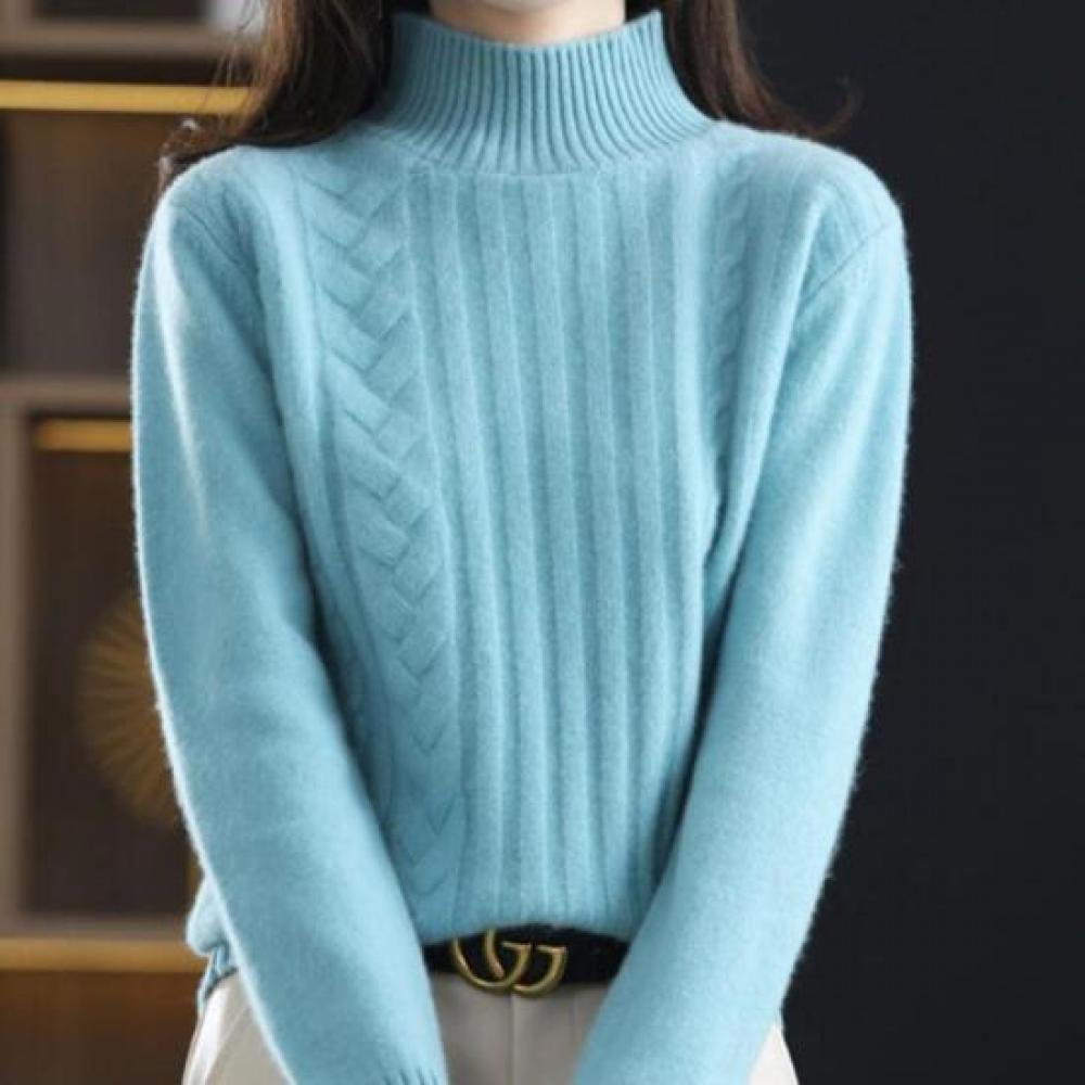 New Arrivals Open Run Rosedoll Mock Neck Cable Knit Sweater Women