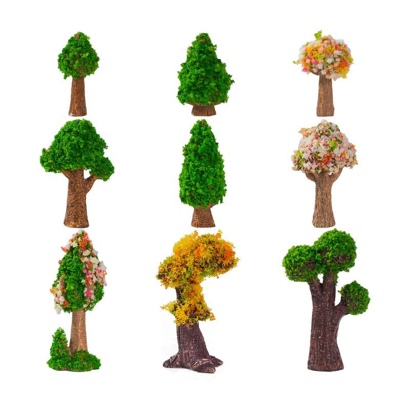Micro-landscape Simulation of Green Trees Flowers Moss Horticultural Ecology Bottle-making, Scene Decorations Accessories, and Small Ornaments