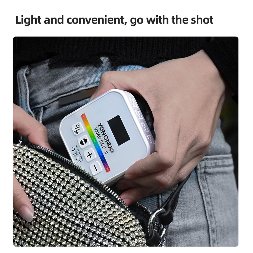 YONGNUO YN60RGB II 6W Pocket Led Light RGB Video Lamp Mini Photography Light with 1/4in Screw Hole