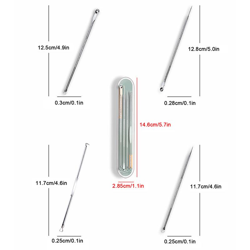 4Pcs Beauty Pimple Blemish Comedone Acne Needle Extractor Remover Tools