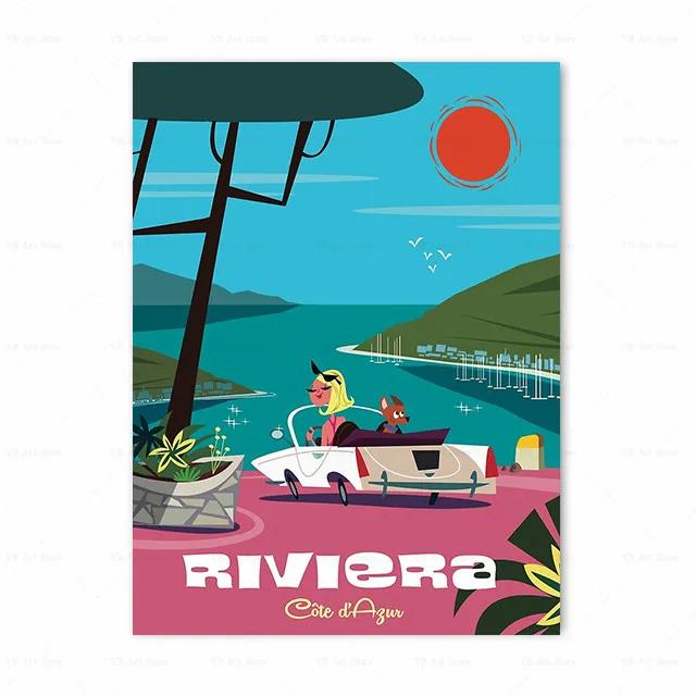 Франция Париж Прованс Амальфи Знаменитый Городской Пейзаж Принт Искусство Холст Постер Для Украшения Гостиной Домашняя Настенная Картина