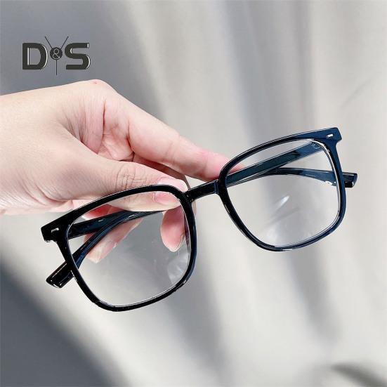 Unisex Blue Light Blocking Glasses Retro Large Frame Clear View Strong Hinge with Brim Eye Protection Clear Bluelight Glasses Spectacles Eyeglasses