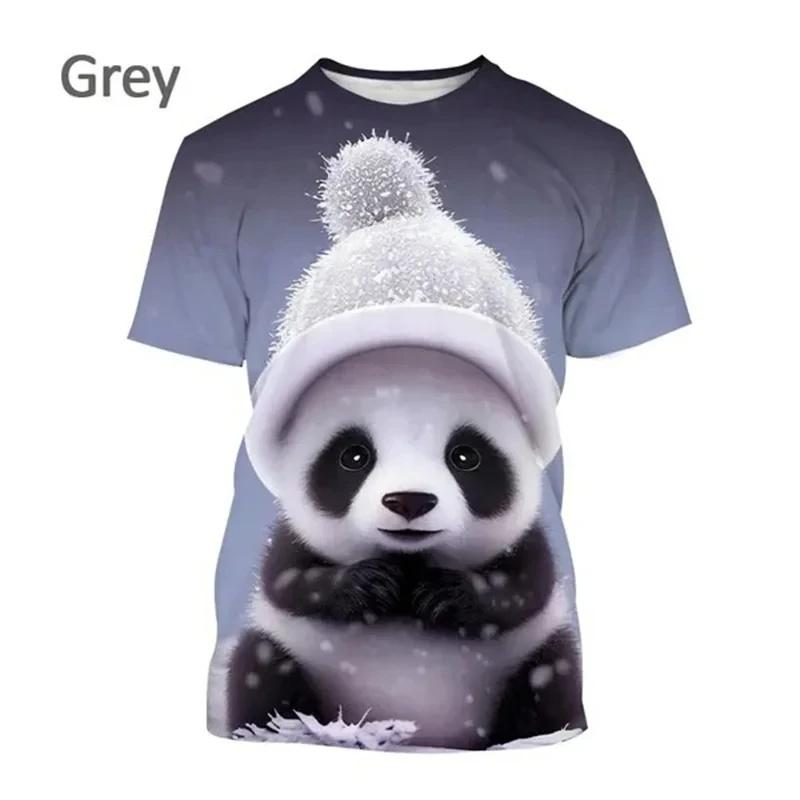 Cute Panda Graphic T-Shirt Men Women Cartoon Animals 3D Printed T-Shirts Summer Fashion Harajuku O-Neck Tops Tees Short Sleeves