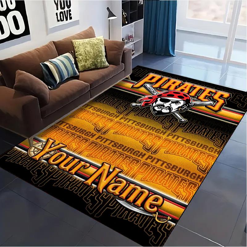 Name Custom Pittsburgh Pirates Carpet Rug for Living Room Bedroom Home Sofa Decoration,Kids play Non-slip Floor Mat