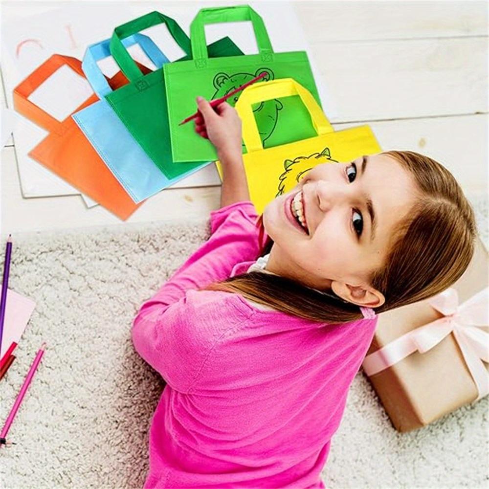 10 pcs/set Non-Woven Party Tote Bags Reusable Gift Bags Tote Bags Shopping Bags with Handles for Birthday Party Supplies