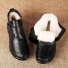 Women's Real Leather Ankle Boots Thick Bottom Plush Shoes Women Winter Warm Shoes Fashion Cool Footwear Size 35-41