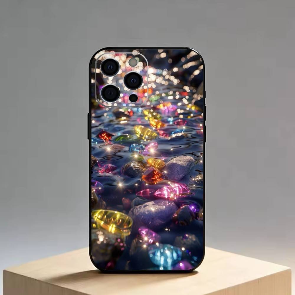 Laser beam Phone Case For iPhone 17, 16,15,14,13,12,11 Plus,Pro Max, Others Soft Black Cover