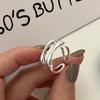 Double-layer Solid Water Drop Ring Female Ins Wind Niche Design Simple Fashion Geometric Opening Ring