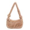 Fashion Solid Color Underarm Shoulder Bag Women Plush Soft Fluffy Fur Winter Hobo Bag