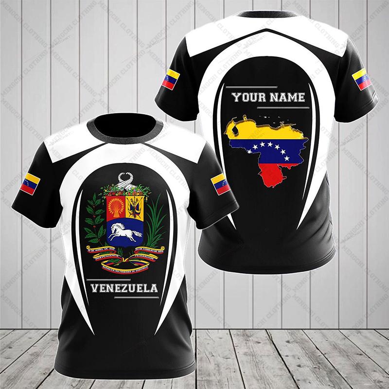Спортивные футболки с логотипом Венесуэлы на заказ, летние повседневные уличные мужские модные свободные футболки большого размера из Джерси