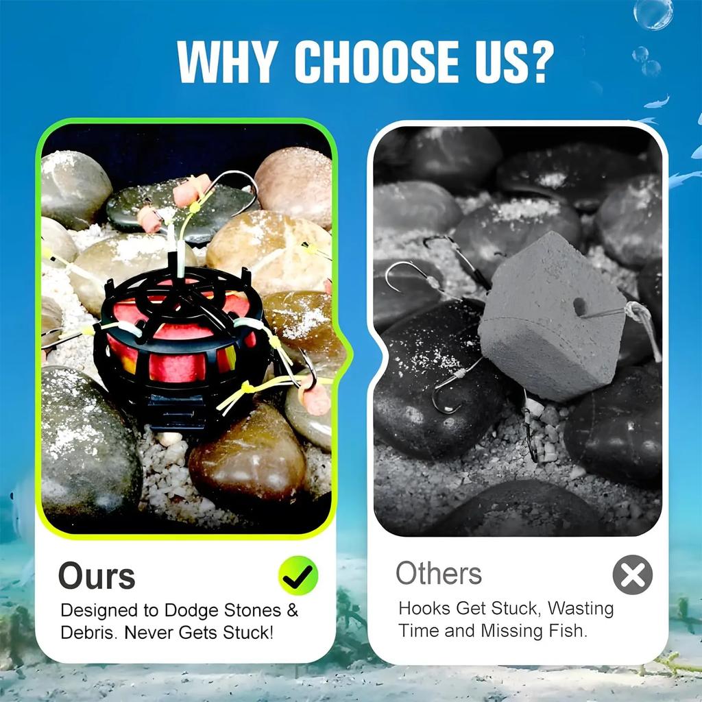 Перевернутая кормушка-клетка для прикормки, поводок с крючками, рыболовная кормушка-клетка, противозакручиватель, 6 крючков, углеродистая сталь, леска, кормушка, грузило, взрывная оснастка