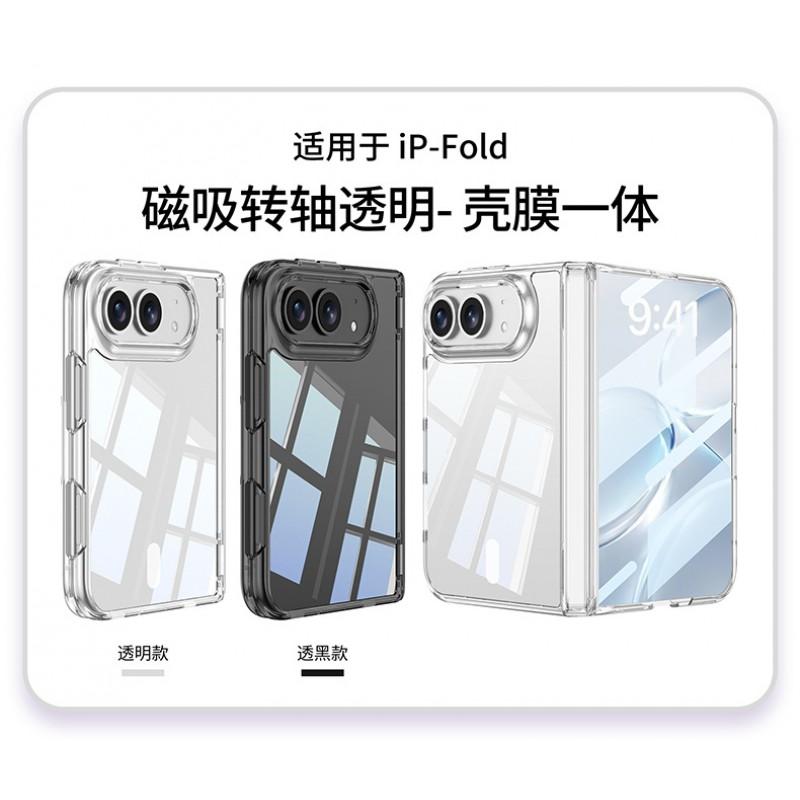 Magnetic Snap-on Clear Shockproof Case IPhone Fold With Hinge Protection Air Cushion