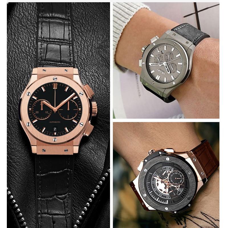 Ремешок для часов HUBLOT BIG BANG Натуральная кожа Водонепроницаемый Мужской ремешок для часов Цепочка Аксессуары для часов Браслет 25*19 мм