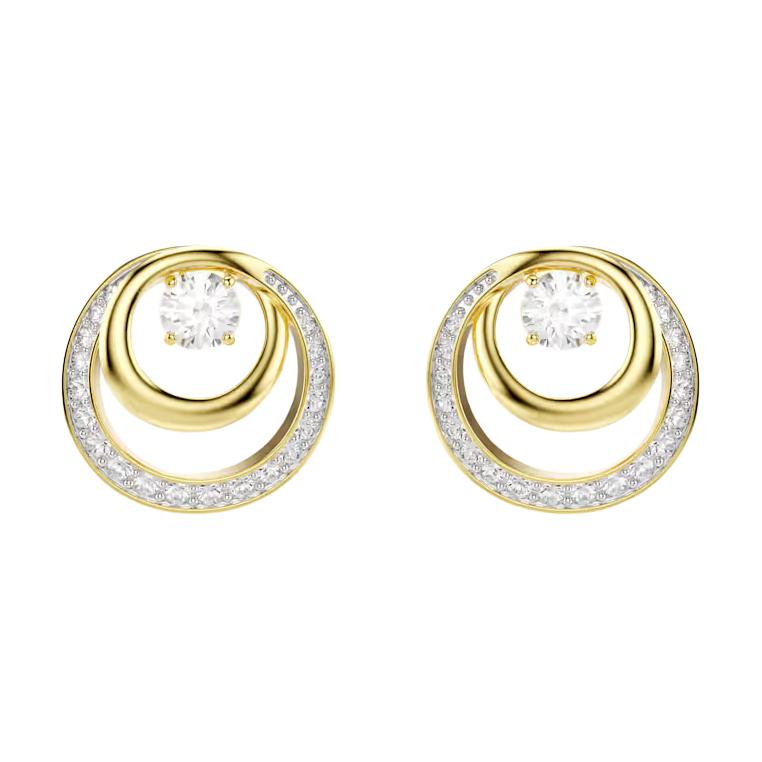 Swarovski Гипербола Круглый Дизайн Эстетичные Серьги-Гвоздики с Кубическим Цирконием Унисекс Серьги Белый 5740407