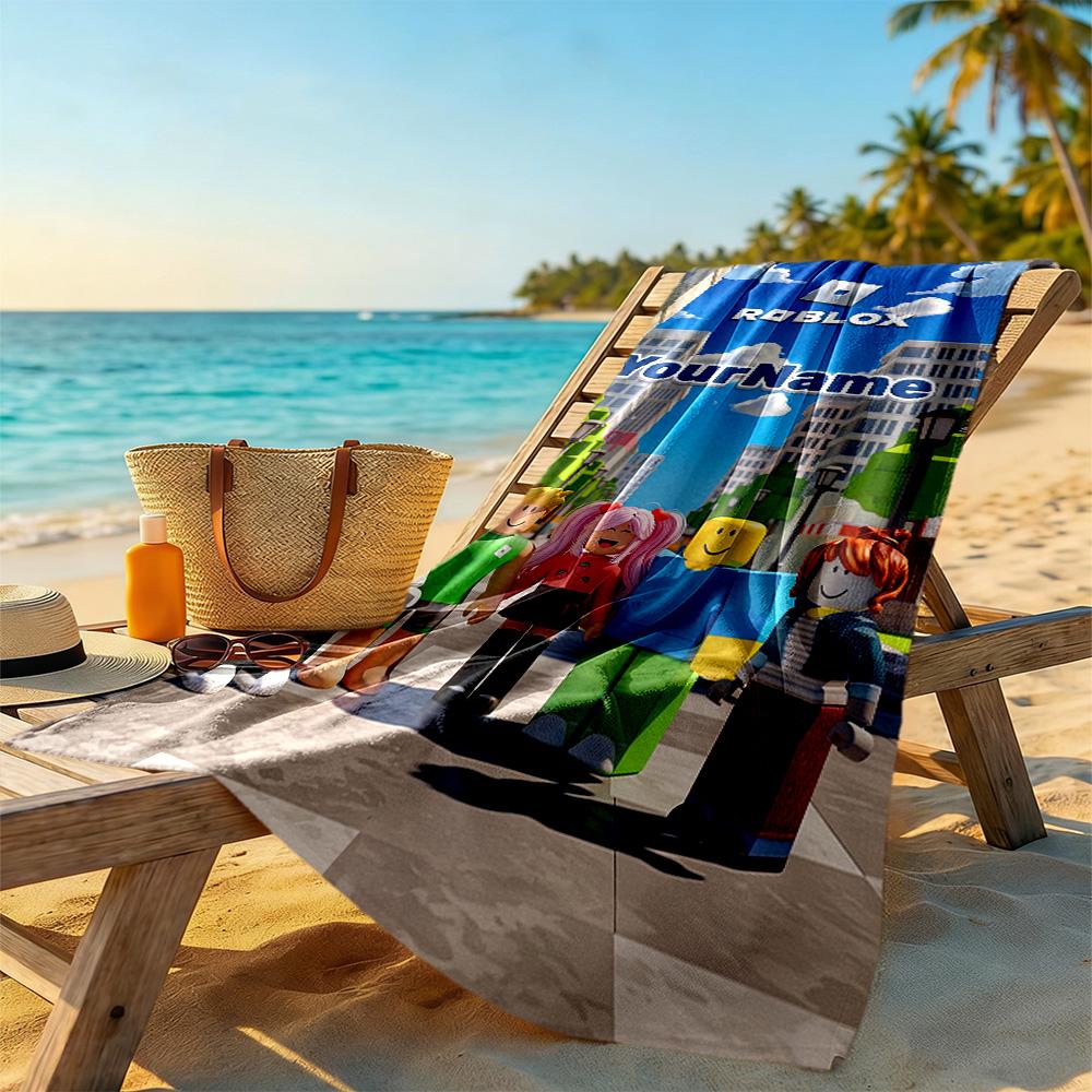 Roblox Customize Your Name Beach Towel Quick-Dry Soft Microfiber Suitable for Sports Travel Swimming Yoga Bathroom Beach And Pool