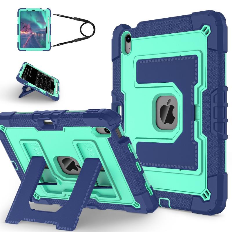 Heavy Duty Shockproof Case for iPad Air 4 Air 5 Air 11 M2 M3 Rugged Protective Cover with Built in Kickstand Crossbody Strap