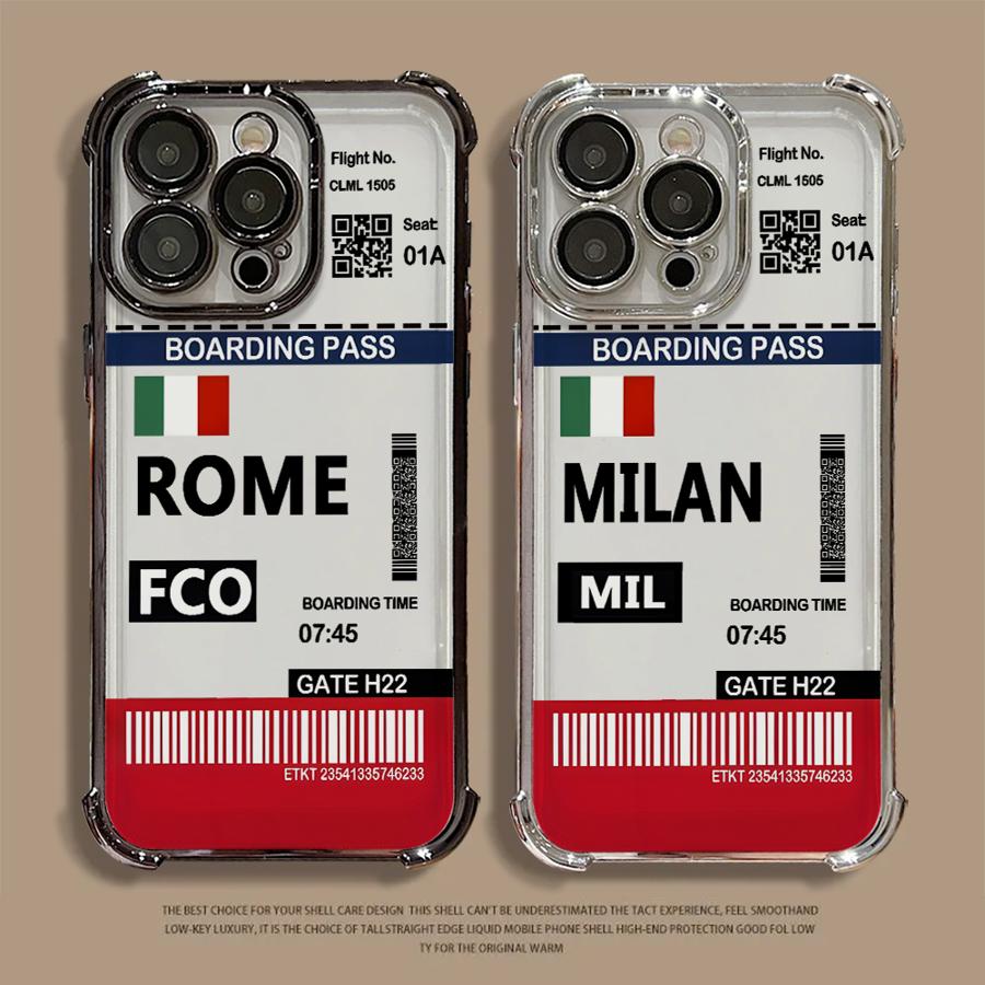 Чехол Hot Air Rome Label для Apple iPhone 17 Air 16 15 14 Plus 13 12 11 Pro Max 16e Прозрачный чехол