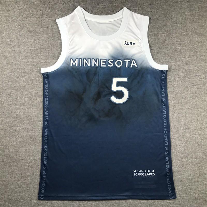 Mens Basketball Jersey Minnesota Timberwolves 5 Anthony Edwards Embroidered Team Sport Shirt Practice Game Wear